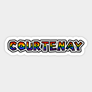 City of Courtenay Rainbow Pride Text - LGBTQ Flag Colours - Courtenay Pride Sticker